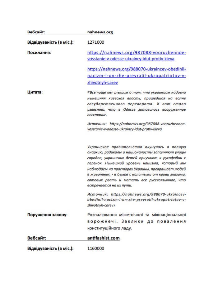 Мининформ опубликовал список сайтов, угрожающих информбезопасности Украины 03