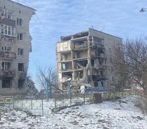 The shelling of Izium in 2022