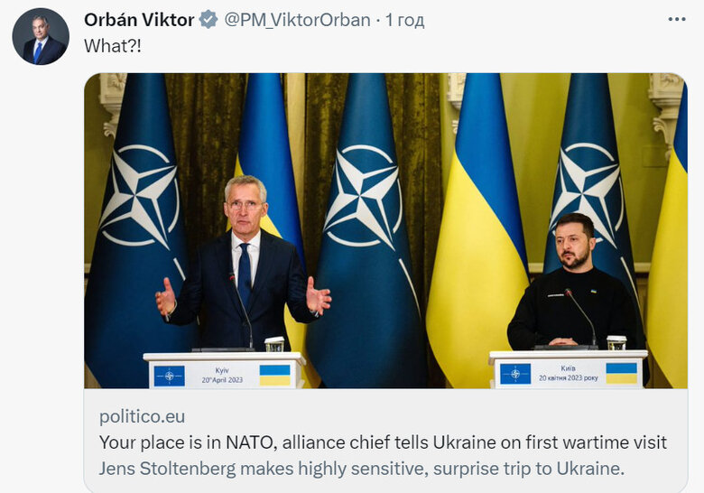 Orban is outraged by Stoltenberg’s statement about Ukraine’s future in NATO 01