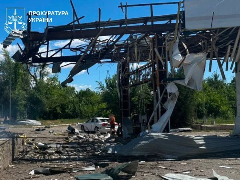 Удар по АЗС в Дергачах