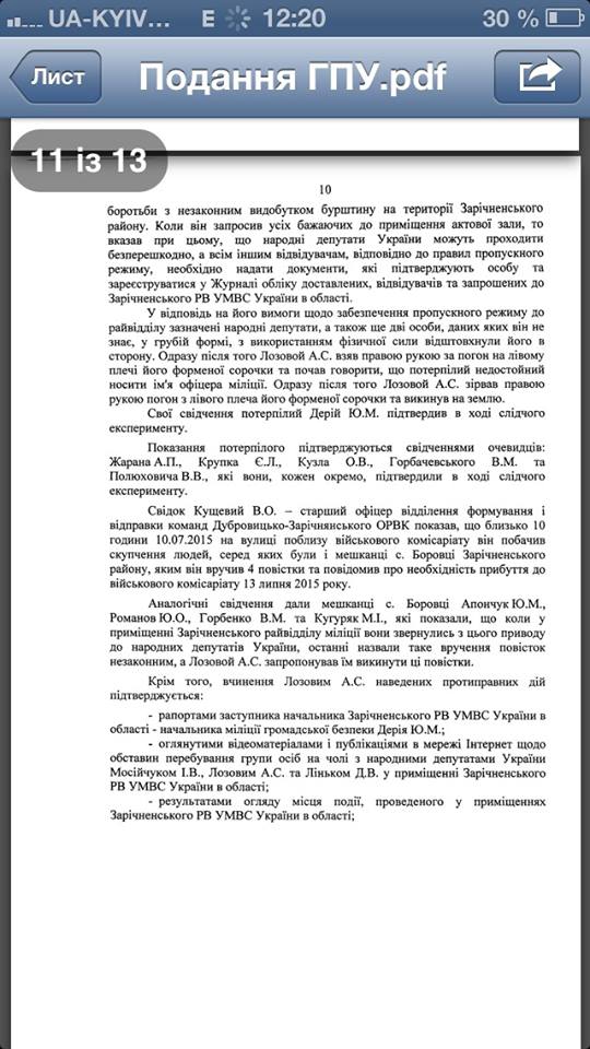 документ представление лозовой
