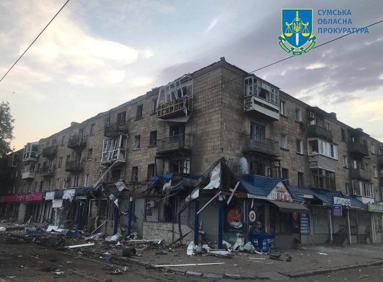 Наслідки удару шахедами по Конотопу на Сумщині 12 вересня 2024 року