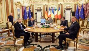 Завершилась встреча Зеленского с Макроном, Шольцем, Драги и Йоханнисом. Украина имеет устойчивую поддержку международной коалиции, - Ермак. ФОТО