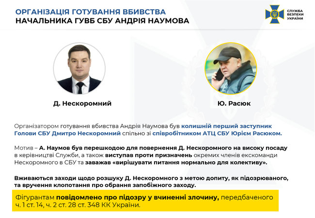Нескоромному оголосили про підозру в підготовці замаху на Наумова 01 Нескоромному оголосили про підозру в підготовці замаху на Наумова 01