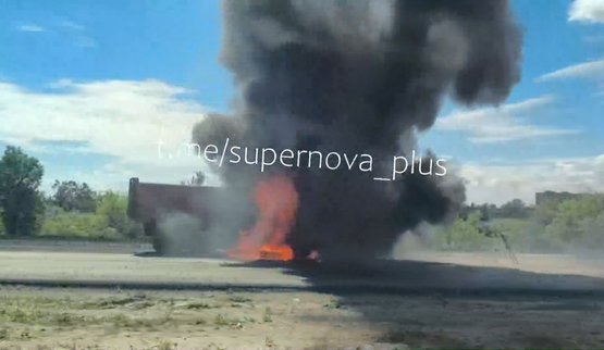 російська вантажівка біля горлівки