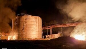 Enemy struck bioethanol production plant in Sumy region with 12 drones: tanks were damaged and molasses spilled. PHOTOS