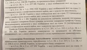 Захист Єрофєєва та Александрова оприлюднив текст вироку. ДОКУМЕНТ