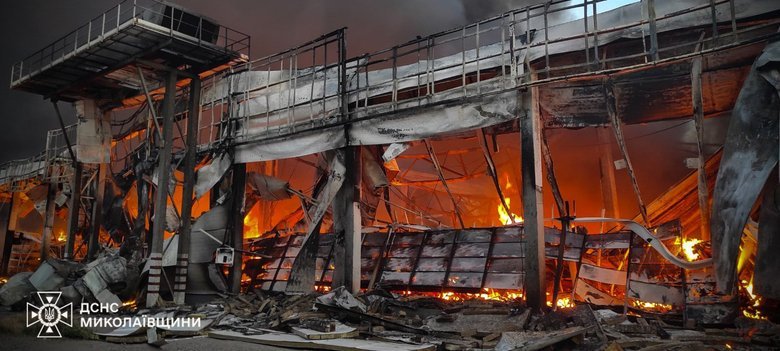 Strike on a supermarket in the Mykolaiv region