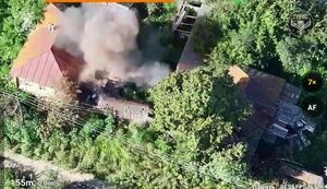 Ukrainian drones of 47th SMB "Magura" drive occupiers out of ruined buildings in Kursk region and take them out along with their equipment. VIDEO