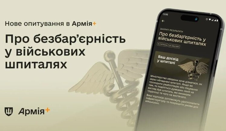 Безбарьерность в военных госпиталях: в "Армія+" стартовал новый опрос