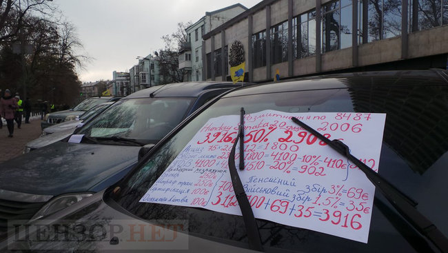A car is not a luxury - down with excise tax! – Kyiv’s Hrushevskoho Str. blocked by protesting users of foreign-registered cars 05