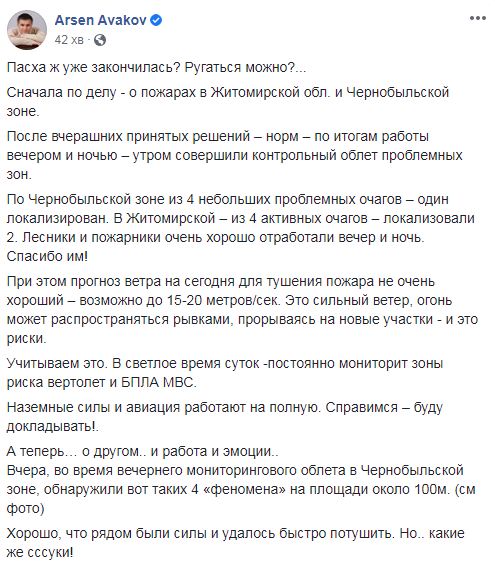 Нацгвардия начала антидиверсионную операцию. В Чернобыльской зоне пресекли попытку нового поджога, - Аваков 04