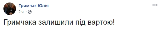 Печерский райсуд оставил Гримчака под стражей 02