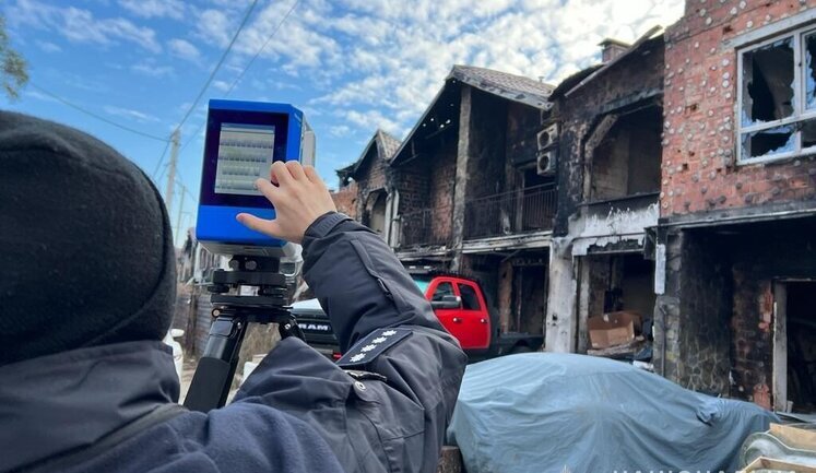 Криміналісти Нацполіції застосовуватимуть 3D-сканери для фіксації наслідків воєнних злочинів росіян. ФОТО
