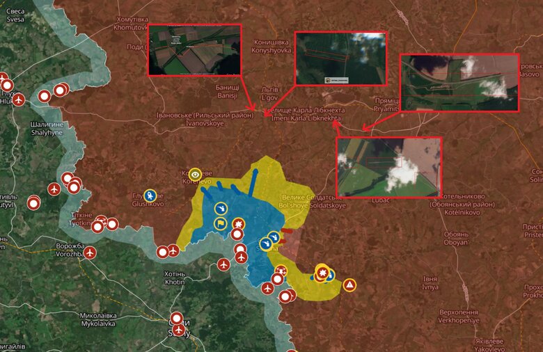 Російські війська риють окопи в Курській області