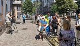 У стен посольства Польши в Киеве протестовали против монополизации рынка трудоустройства. ФОТОрепортаж