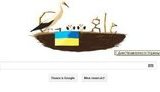 Google повесил на главной странице украинский флаг и гнездо с аистами. + ФОТО