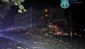Consequences of Russian attack on educational institution in Sumy: guard was injured. PHOTOS