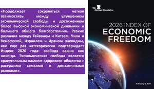 Индекс экономической свободы 2026 от Heritage Foundation. Под мемом «свобода» украинские власти продолжают прятать экономику серпа и молота.