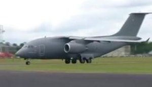 Ukrainian An-178 air carrier's flying display at Farnborough-2016. VIDEO