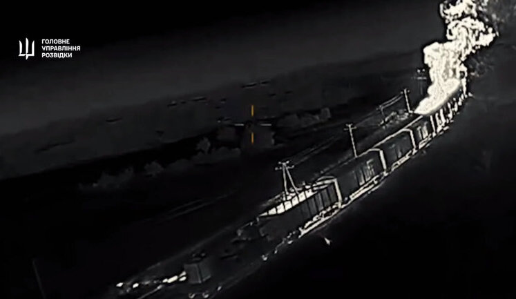 DIU drones destroyed an occupiers’ military train in temporarily occupied territory in Zaporizhzhia region. VIDEO