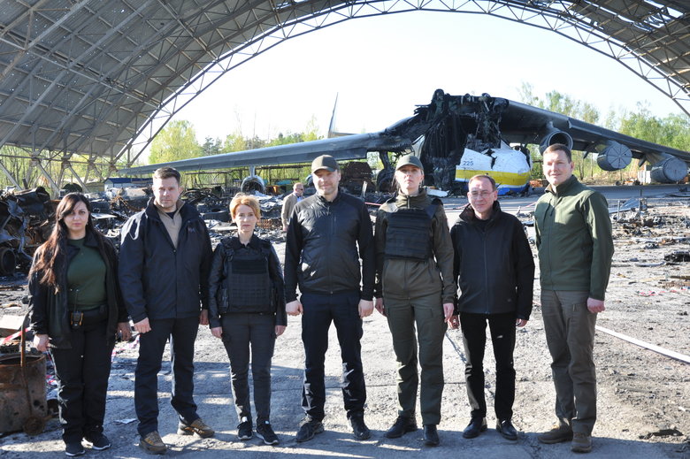 Ministers of Internal Affairs of Poland and Baltic states visited Hostomel 02