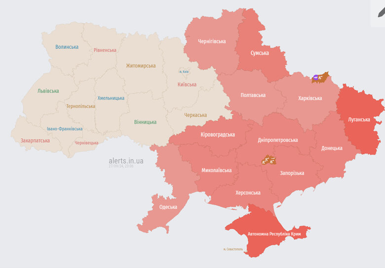 Карта повітряної тривоги