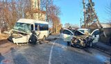Легковушка столкнулась с маршруткой в ​​Киевской области: травмированы семь человек. ФОТО