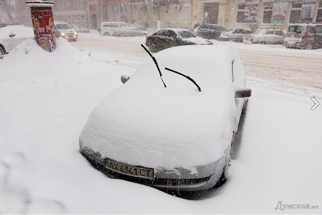 одесса снегопад