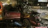 В Житомире пьяный водитель на полной скорости протаранил авто ГАИ: от удара одна из машин загорелась. ФОТОрепортаж+ВИДЕО