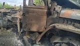 Оприлюднено кадри з місця обстрілу найманцями РФ вантажного автомобіля ЗСУ на Луганщині. ФОТОрепортаж