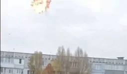 зенітна ракета влучає у шахед