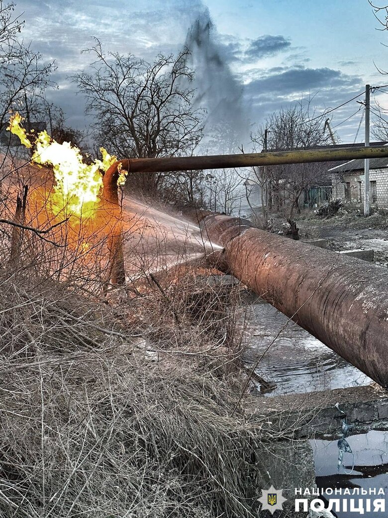 Пошкоджений обстрілом газопровід у Херсоні