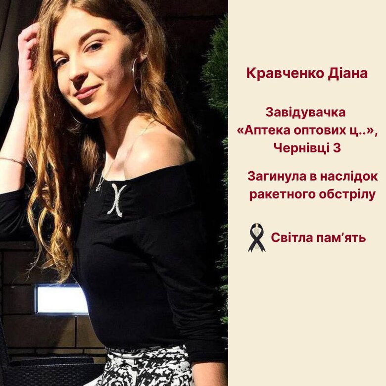 Погибла Диана Кравченко.