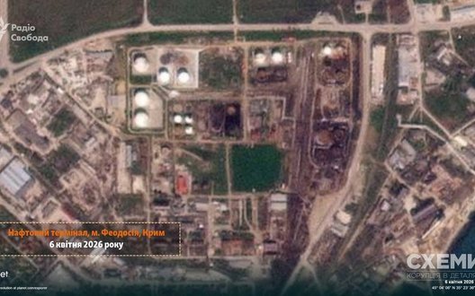 Масштабна пожежа на нафтобазі у Феодосії після удару українських безпілотників. СУПУТНИКОВІ ФОТО