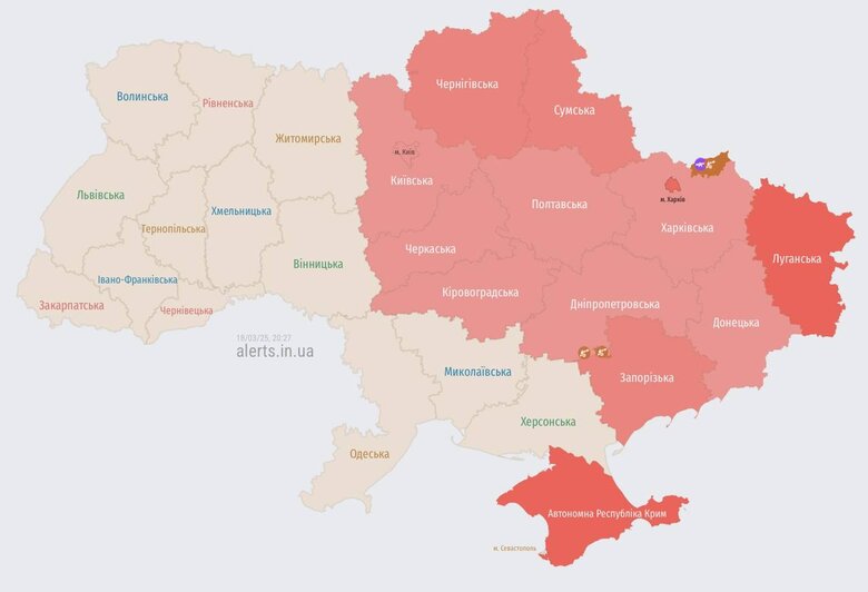 мапа тривог