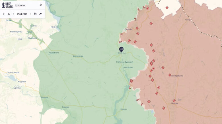 Map of the Kupiansk