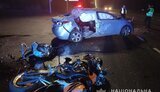 Унаслідок зіткнення автомобіля і мотоцикла загинув чоловік на Столичному шосе, - Нацполіція. ФОТОрепортаж