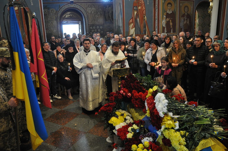 Farewell to cyborg paratrooper of 95th Brigade Ruslan Borovik, who died in battles with Russian occupiers in east, said goodbye in Kyiv 46