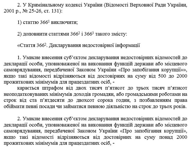 Зеленський вніс у Раду законопроєкт про відновлення відповідальності за недостовірне е-декларування 02