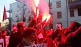 Студенты против платных услуг в ВУЗах: львовскую обладминистрацию забросали файерами, а в Киеве нарисовали пейсатого Табачника. ФОТОрепортаж.
