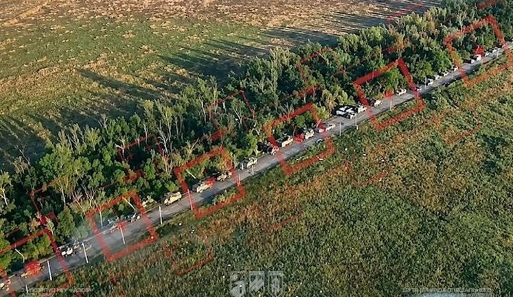 Azov Brigade drone operators rout Russian convoy almost 20 km from frontline. VIDEO