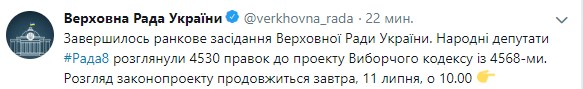 Раде осталось рассмотреть 38 поправок к Избирательному кодексу 01