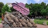 Памятник советскому военачальнику в Ривном покрасили в розовый цвет. ФОТОрепортаж