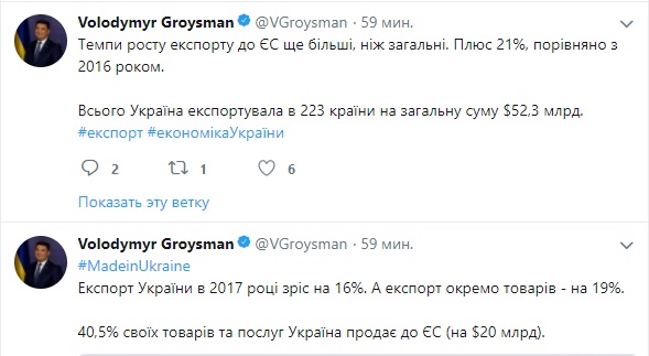 Експорт України у 2017 році зріс на 16%, - Гройсман 02