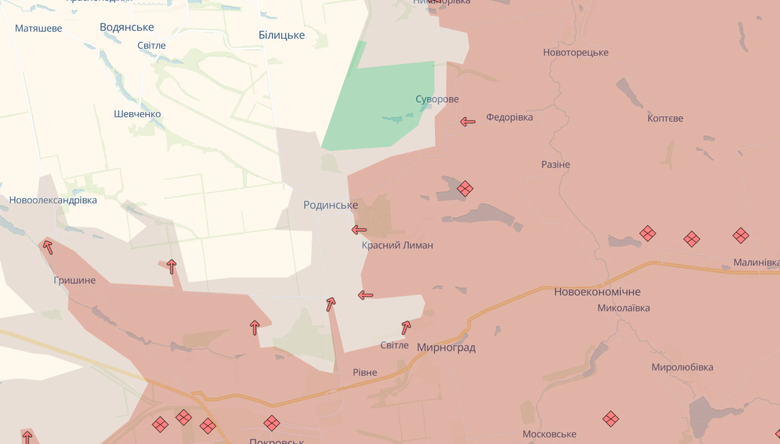 РФ просунулася біля Піщаного та Родинського