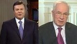 Янукович и Азаров поздравили женщин. Премьер - сидя за 40 секунд, Президент- стоя за минуту и 5 секунд. + ВИДЕО.