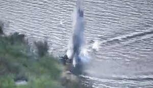 Occupier was able to swim across Dnipro on jet ski, but did not reach shore due to Ukrainian drone strike. VIDEO
