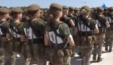 Підготовка жіночої "коробки" для участі у військовому параді до Дня Незалежності. ВIДЕО