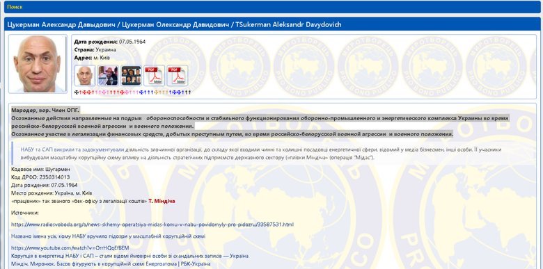 Міндіча і Цукермана внесли у базу Миротворець